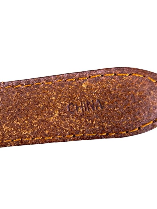 Tony Lama Tan Leather Western Belt With Silver Buckle Embossed Floral Sz 30 - Picture 7 of 8